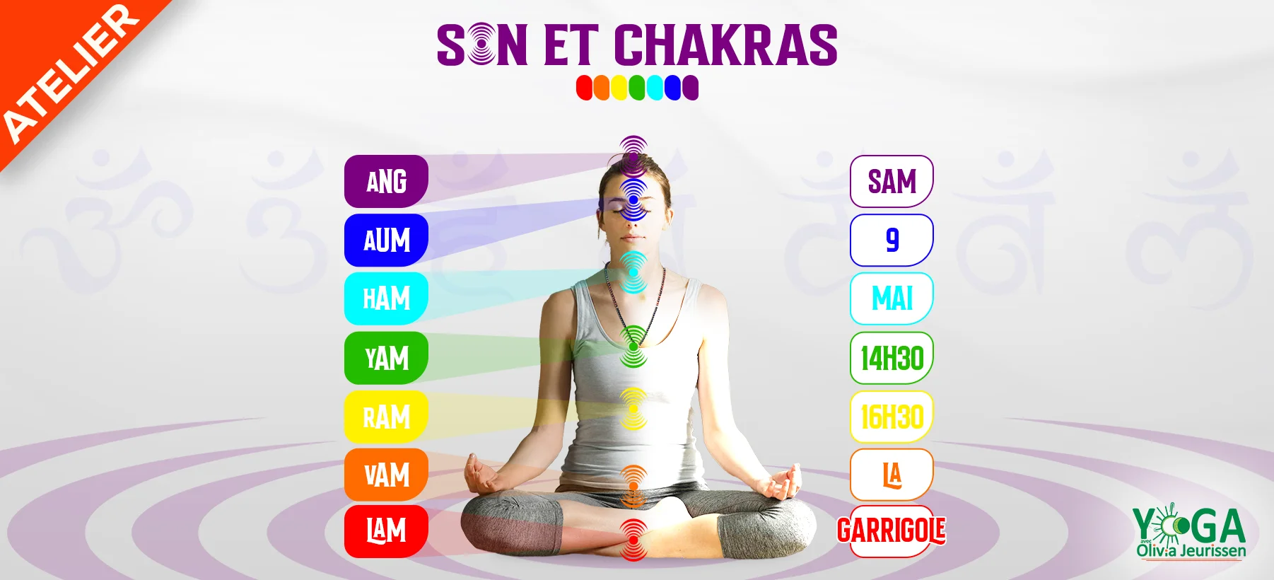 Visuel Stage de yoga à La Garrigole (Sorèze) : Son et chakras