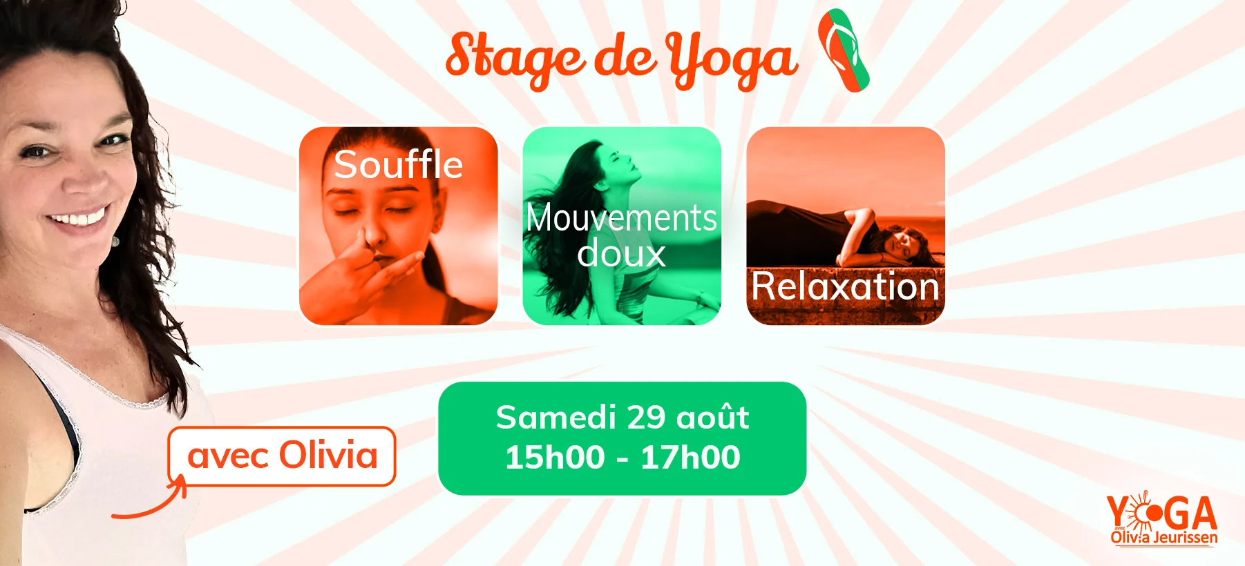 Visuel Stage de yoga à Sorèze : Souffle, Mouvements doux et Relaxation
